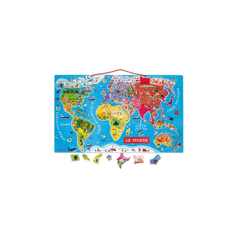 JANOD Puzzle magnétique carte du monde