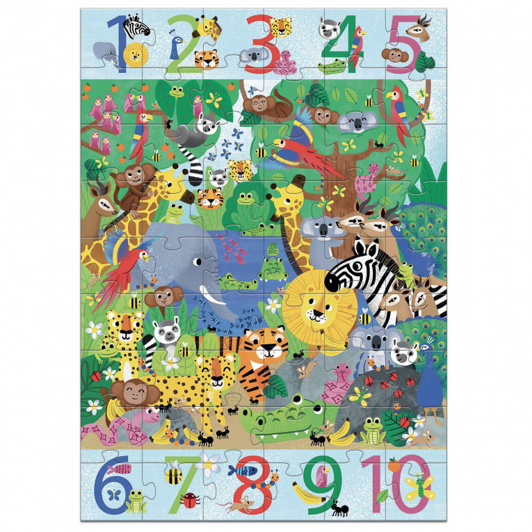 Puzzle Enfant 54 Pièces Djeco 1 À 10 Jungle à Prix Carrefour