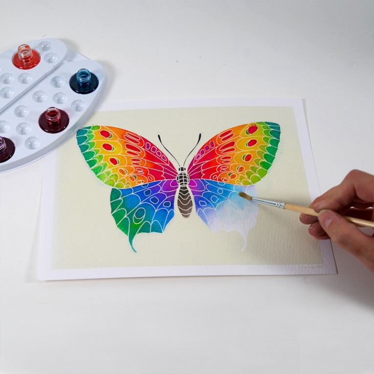Coffret peinture Aquarellum junior - papillons et fleurs