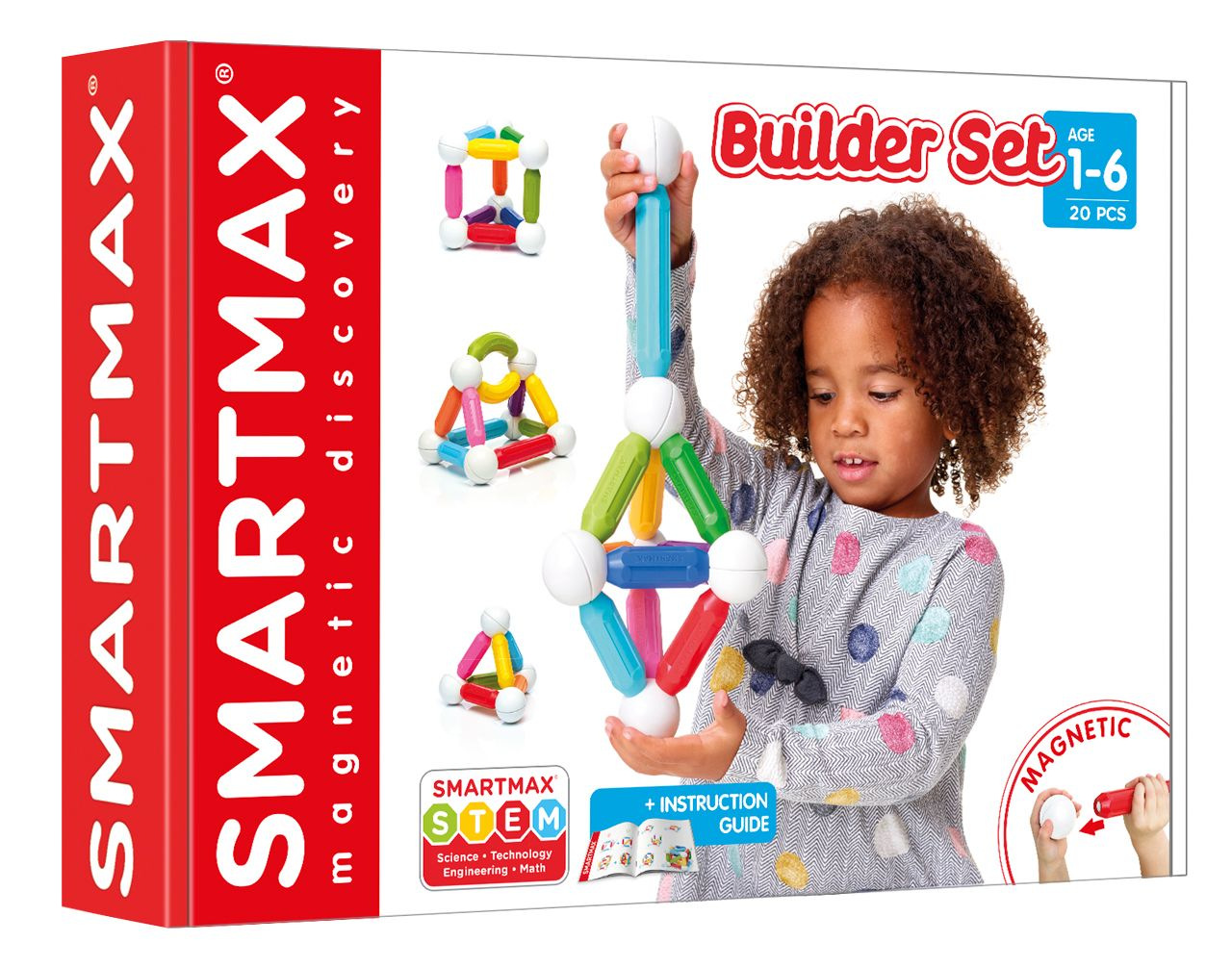 L'enfant Joue Avec Un Constructeur Magnétique Multicolore