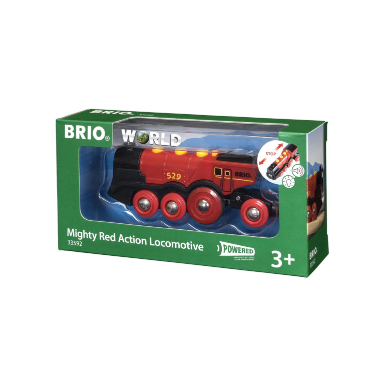 BRIO World - 33592 - LOCOMOTIVE ROUGE PUISSANTE A PILES - Jeux de
